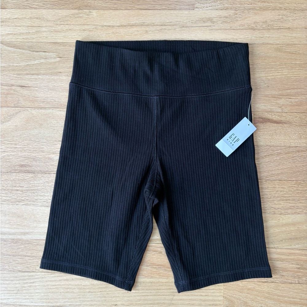 GAP Kids Black Ribbed Bike Shorts Size XL (12) New With Tags